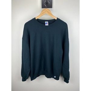Vintage Russel Athletic 90s Blank Crewneck Pullover Black - XL